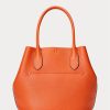 Bolso tote mediano Bellport de piel reversible Ralph Lauren para mujer en color naranja atardecer Bolso tote mediano Bellport de piel reversible Ralph Lauren para mujer en color naranja atardecer