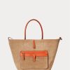 Bolso tote mediano Bellport de piel reversible Ralph Lauren para mujer en color naranja atardecer Bolso tote mediano Bellport de piel reversible Ralph Lauren para mujer en color naranja atardecer