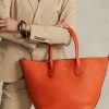 Bolso tote mediano Bellport de piel reversible Ralph Lauren para mujer en color naranja atardecer Bolso tote mediano Bellport de piel reversible Ralph Lauren para mujer en color naranja atardecer