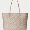 Bolso tote mediano Collins de lona revestida Ralph Lauren para mujer en color camello claro Bolso tote mediano Collins de lona revestida Ralph Lauren para mujer en color camello claro
