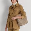 Bolso tote mediano Collins de lona revestida Ralph Lauren para mujer en color camello claro Bolso tote mediano Collins de lona revestida Ralph Lauren para mujer en color camello claro