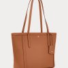 Bolso tote mediano de piel Ralph Lauren Crosshatch Clare para mujer de Lauren Tan Bolso tote mediano de piel Ralph Lauren Crosshatch Clare para mujer de Lauren Tan