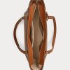 Bolso tote mediano de piel Ralph Lauren Crosshatch Clare para mujer de Lauren Tan Bolso tote mediano de piel Ralph Lauren Crosshatch Clare para mujer de Lauren Tan