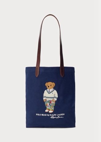 Bolsos cruzados de sarga Ralph Lauren Polo Bear para hombre en azul marino