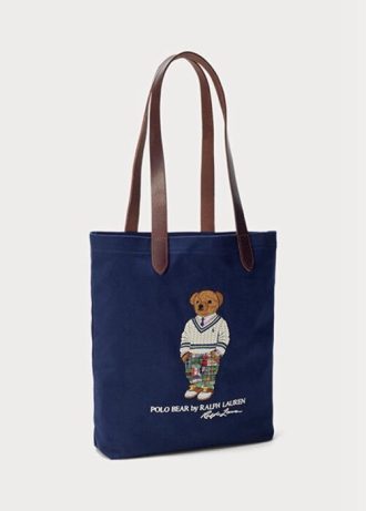 Bolsos cruzados de sarga Ralph Lauren Polo Bear para hombre en azul marino