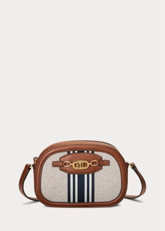 Bolsos cruzados medianos Jordynn a rayas Ralph Lauren para mujer Vnl_lrn Tn/Lrn Tn/Vnl-frn