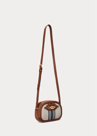 Bolsos cruzados medianos Jordynn a rayas Ralph Lauren para mujer Vnl_lrn Tn/Lrn Tn/Vnl-frn