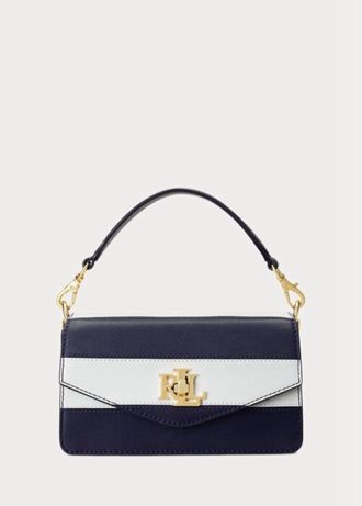 Bolsos cruzados pequeños Tayler de cuero Ralph Lauren para mujer en color azul marino