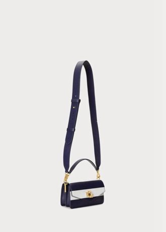 Bolsos cruzados pequeños Tayler de cuero Ralph Lauren para mujer en color azul marino
