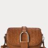 Bolsos de hombro Welington de piel de becerro tejida en marrón Ralph Lauren para mujer Bolsos de hombro Welington de piel de becerro tejida en marrón Ralph Lauren para mujer