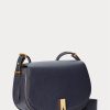 Bolsos de cuero tipo sillín Ralph Lauren Polo ID para mujer en azul marino medianoche Bolsos de cuero tipo sillín Ralph Lauren Polo ID para mujer en azul marino medianoche