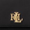 Bolsos de hombro medianos de cuero Ralph Lauren para mujer en color negro Bolsos de hombro medianos de cuero Ralph Lauren para mujer en color negro