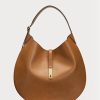 Bolsos de hombro medianos Ralph Lauren Polo Id de piel de becerro marrón para mujer Bolsos de hombro medianos Ralph Lauren Polo Id de piel de becerro marrón para mujer