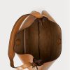 Bolsos de hombro medianos Ralph Lauren Polo Id de piel de becerro marrón para mujer Bolsos de hombro medianos Ralph Lauren Polo Id de piel de becerro marrón para mujer