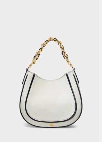 Bolsos de hombro pequeños Charli de cuero Ralph Lauren para mujer en blanco