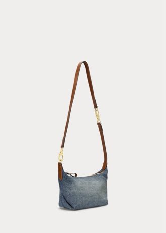 Bolsos de hombro pequeños Kassie de mezclilla lavada Ralph Lauren para mujer en tono índigo Sunset/Lauren