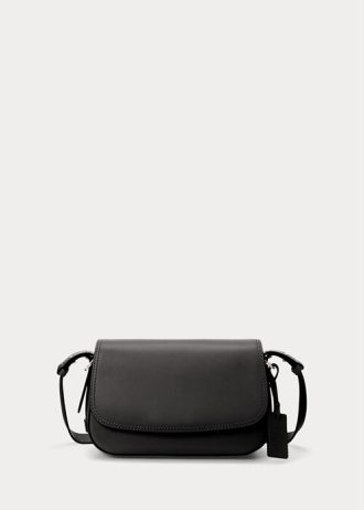 Bolsos de hombro pequeños Maddy de cuero negro para mujer de Ralph Lauren