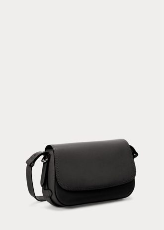Bolsos de hombro pequeños Maddy de cuero negro para mujer de Ralph Lauren