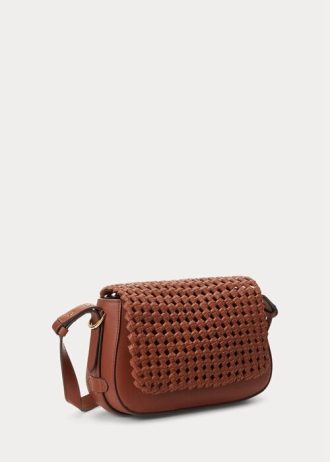 Bolsos de hombro pequeños Maddy de cuero tejido Ralph Lauren para mujer de Lauren Tan