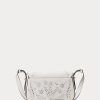 Bolsos de hombro pequeños Maddy de piel con ojales de Ralph Lauren para mujer, color blanco Bolsos de hombro pequeños Maddy de piel con ojales de Ralph Lauren para mujer, color blanco