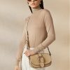 Bolsos de hombro Welington de ante de becerro color caqui para mujer de Ralph Lauren Bolsos de hombro Welington de ante de becerro color caqui para mujer de Ralph Lauren