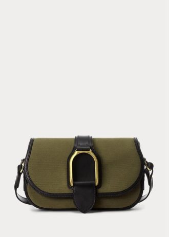 Bolsos de hombro Welington de lona y piel de becerro Ralph Lauren para mujer en color oliva