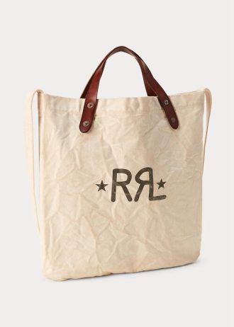 Bolsos de mano de lona con el logotipo de Ralph Lauren para mujer en color gris