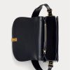 Bolsos de mano negros Ralph Lauren Polo ID con relieve de cocodrilo para mujer