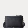 Bolsos de mensajero Ralph Lauren de piel de becerro tejida para hombre en azul marino Bolsos de mensajero Ralph Lauren de piel de becerro tejida para hombre en azul marino