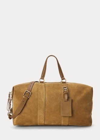 Bolsos de viaje Ralph Lauren Welington de ante de becerro para hombre en color caqui