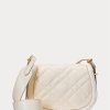 Bolsos Saddle de piel acolchada Ralph Lauren Polo ID para mujer en color marfil Bolsos Saddle de piel acolchada Ralph Lauren Polo ID para mujer en color marfil