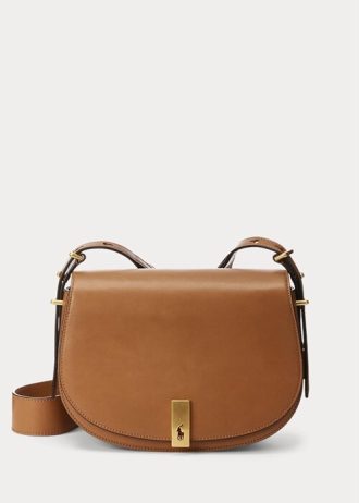 Bolsos Saddle de piel de becerro Ralph Lauren Polo ID para mujer en color tostado