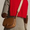 Bolsos Saddle de piel de becerro Ralph Lauren Polo ID para mujer en color tostado
