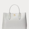 Bolsos satchel Marcy grandes de piel repujada Ralph Lauren para mujer en blanco Bolsos satchel Marcy grandes de piel repujada Ralph Lauren para mujer en blanco