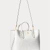 Bolsos satchel Marcy grandes de piel repujada Ralph Lauren para mujer en blanco Bolsos satchel Marcy grandes de piel repujada Ralph Lauren para mujer en blanco