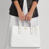 Bolsos satchel Marcy grandes de piel repujada Ralph Lauren para mujer en blanco Bolsos satchel Marcy grandes de piel repujada Ralph Lauren para mujer en blanco
