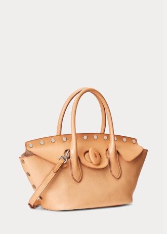 Bolsos satchel medianos Bellport de Ralph Lauren con tachuelas en color vachetta para mujer