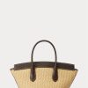 Bolsos satchel medianos Bellport de Ralph Lauren para mujer en cuero y paja natural Bolsos satchel medianos Bellport de Ralph Lauren para mujer en cuero y paja natural