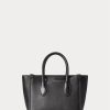 Bolsos satchel mini Sloane de cuero negro para mujer de Ralph Lauren Bolsos satchel mini Sloane de cuero negro para mujer de Ralph Lauren