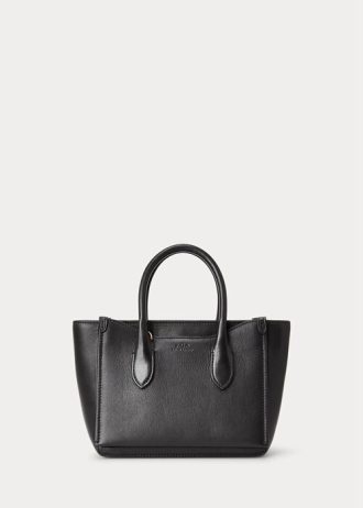 Bolsos satchel mini Sloane de cuero negro para mujer de Ralph Lauren