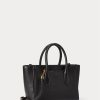Bolsos satchel mini Sloane de cuero negro para mujer de Ralph Lauren Bolsos satchel mini Sloane de cuero negro para mujer de Ralph Lauren