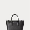 Bolsos satchel mini Sloane de cuero negro para mujer de Ralph Lauren Bolsos satchel mini Sloane de cuero negro para mujer de Ralph Lauren