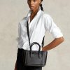 Bolsos satchel mini Sloane de cuero negro para mujer de Ralph Lauren Bolsos satchel mini Sloane de cuero negro para mujer de Ralph Lauren