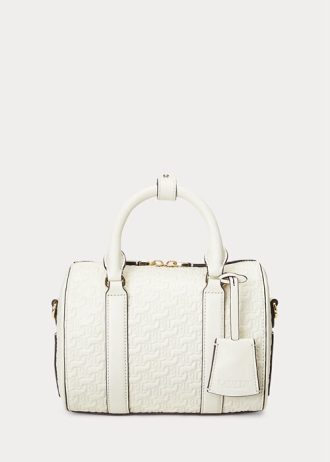 Bolsos satchel pequeños Kaden de piel con relieve de Ralph Lauren para mujer, color vainilla/beige