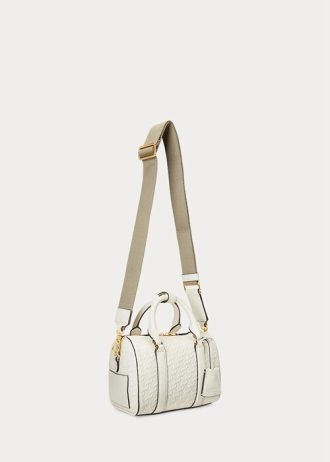 Bolsos satchel pequeños Kaden de piel con relieve de Ralph Lauren para mujer, color vainilla/beige