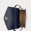 Bolsos tipo satchel medianos Farrah de piel a rayas Ralph Lauren para mujer, con diseño refinado en azul marino y blanco Bolsos tipo satchel medianos Farrah de piel a rayas Ralph Lauren para mujer, con diseño refinado en azul marino y blanco