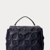 Bolsos tipo satchel medianos Farrah de piel acolchada Ralph Lauren para mujer en azul marino refinado