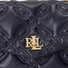 Bolsos tipo satchel medianos Farrah de piel acolchada Ralph Lauren para mujer en azul marino refinado