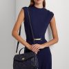 Bolsos tipo satchel medianos Farrah de piel acolchada Ralph Lauren para mujer en azul marino refinado