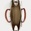 Bolsos tote grandes Devyn de lona con estampado de rayas naturales y gráficas para mujer de Ralph Lauren Bolsos tote grandes Devyn de lona con estampado de rayas naturales y gráficas para mujer de Ralph Lauren